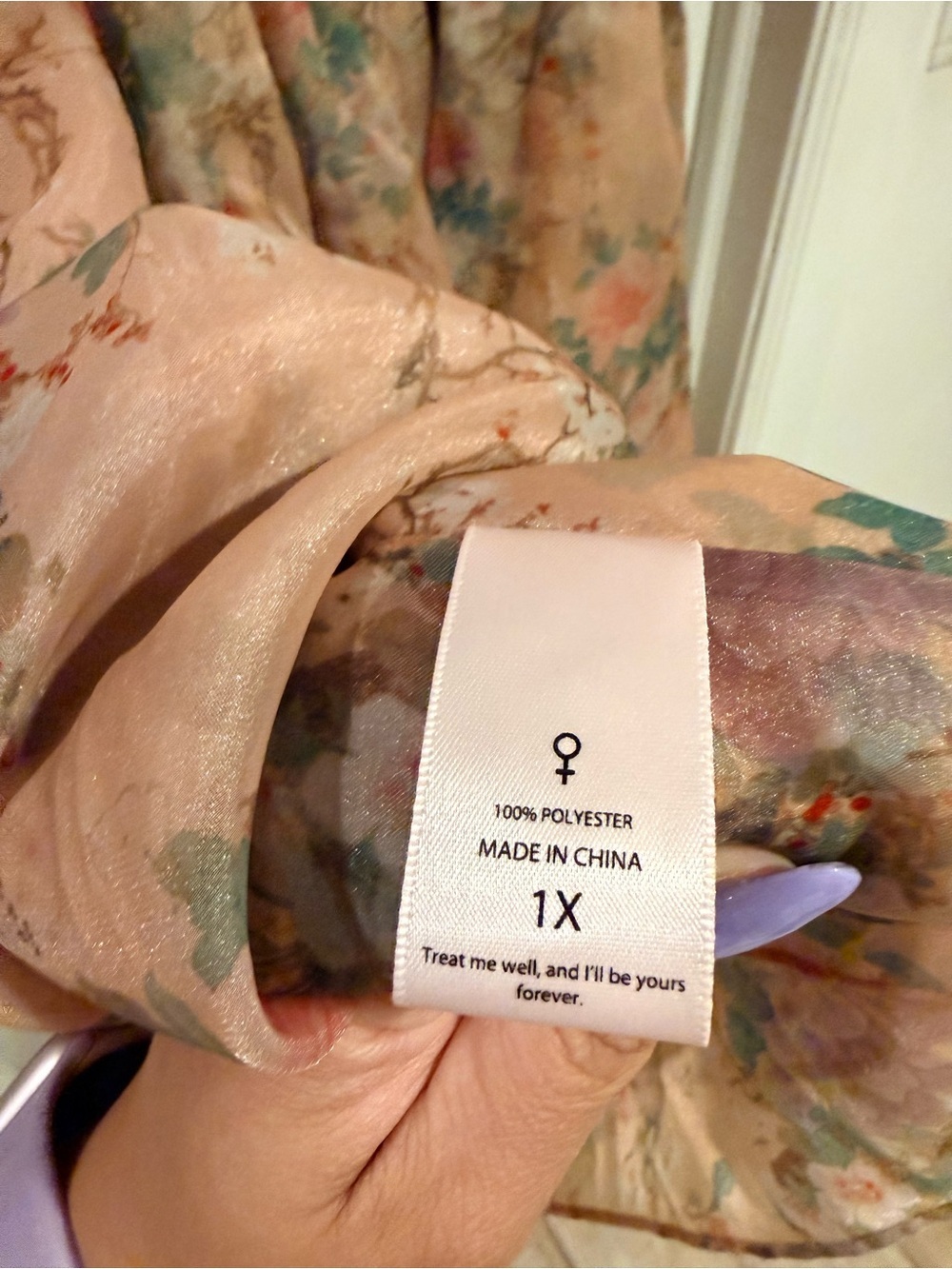 Selkie Peach Floral Organza Puff-Sleeve Mini Dress - Picture 6 of 11